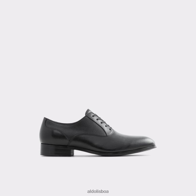 sapato oxford fashion de couro preto Portugal homens 8LH6R4487