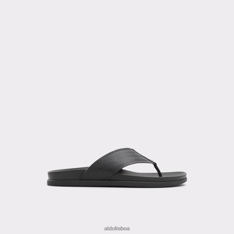 chinelos afuthien fashion couro preto com relevo Portugal homens 8LH6R4642