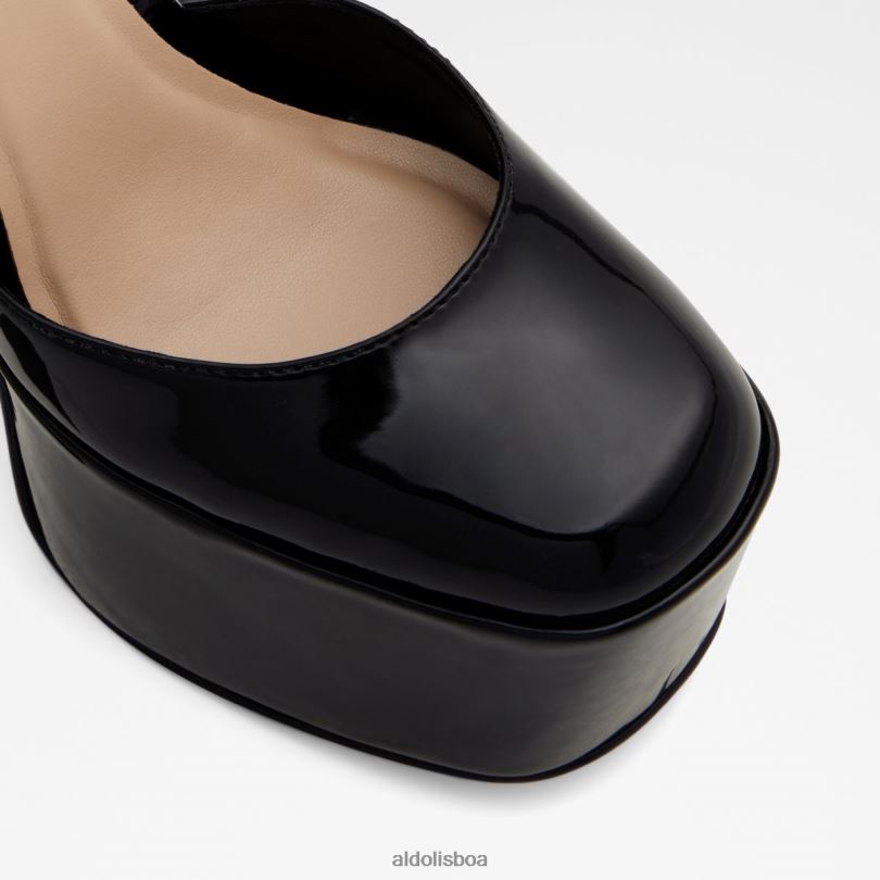 plataforma de sapato de salto alto com alça de tornozelo craybaen da moda preta Portugal mulheres 8LH6R3382