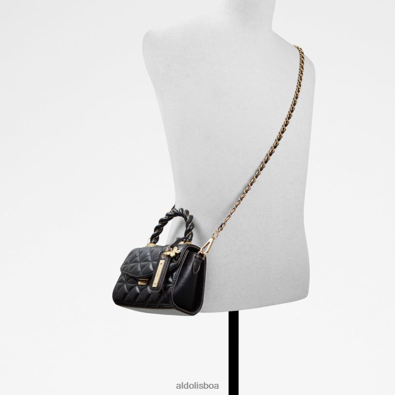 bolsa de alça superior de fitas de moda preta Portugal novas chegadas 8LH6R6592